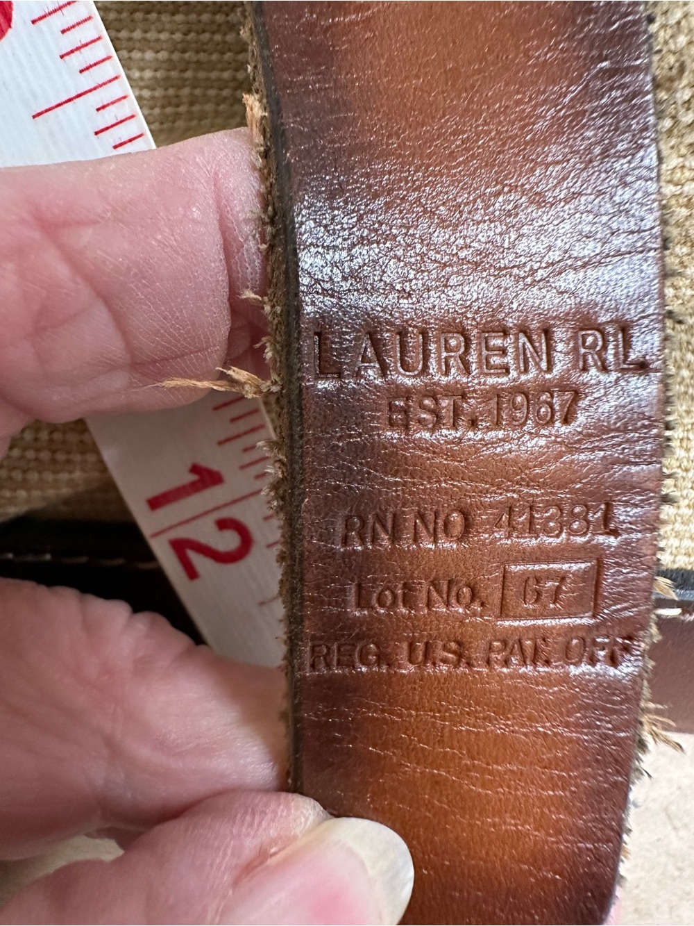Canvas Tote Bag with Brown Leather Trim vintage Ralph Lauren - Picture 12 of 12